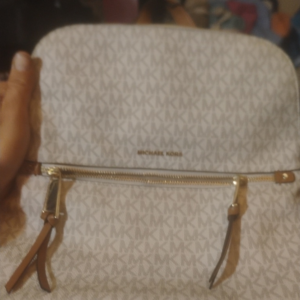 Michael Kors Cream and Tan Backpack
